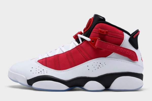 Jordan 6 Rings 'Chicago Bulls' White Black Red 322992-106 - Authentic Sneakers in Classic Colors.