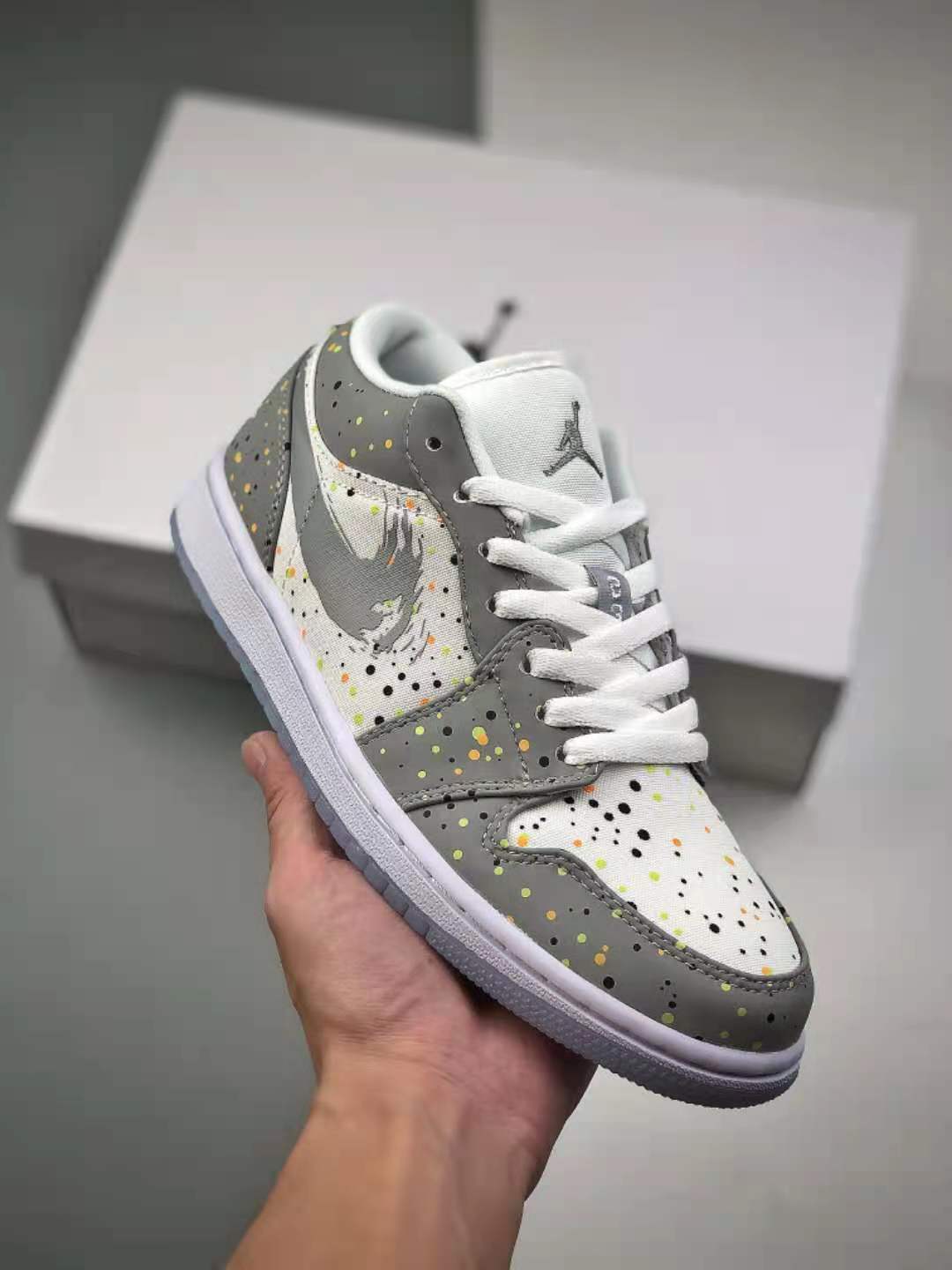 Air Jordan 1 Low Inkjet Summit White Grey DC0774-001 - Exclusive Sneakers for Sale