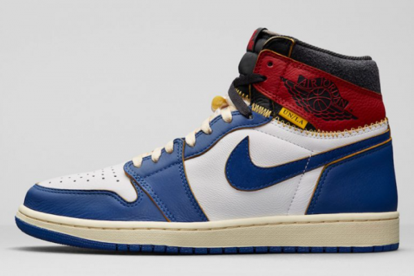 Union x Air Jordan 1 Retro High OG NRG White/Storm Blue-Varsity Red BV1300-146 - A Classic Collaboration for Sneaker Enthusiasts