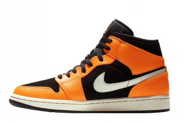 Air Jordan 1 Mid Orange Black 554724-062 - Exclusive Sneaker Release