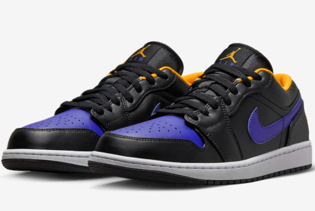 Air Jordan 1 Low 'Dark Concord' Black/Dark Concord-Taxi 553558-075 | Stylish Sneakers for Sale