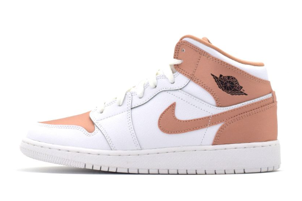 Air Jordan 1 Mid GS White Rose Gold 555112-190 - Stylish and Elegant Sneakers for Girls
