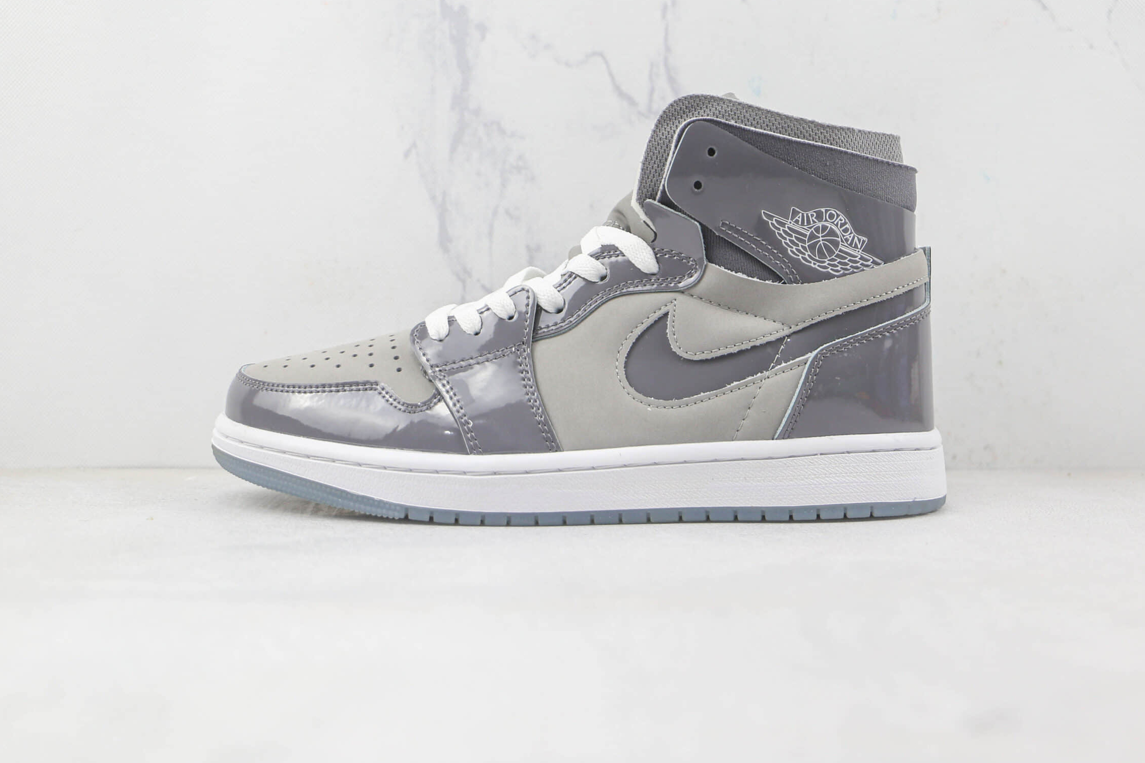 Air Jordan 1 Zoom CMFT Patent Leather Grey White DQ0659-005 - Premium Comfort and Style