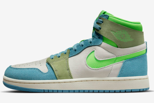 Air Jordan 1 Zoom CMFT 2 Univ Blue/Electric Green - Light Olive-Sail DV1305-433