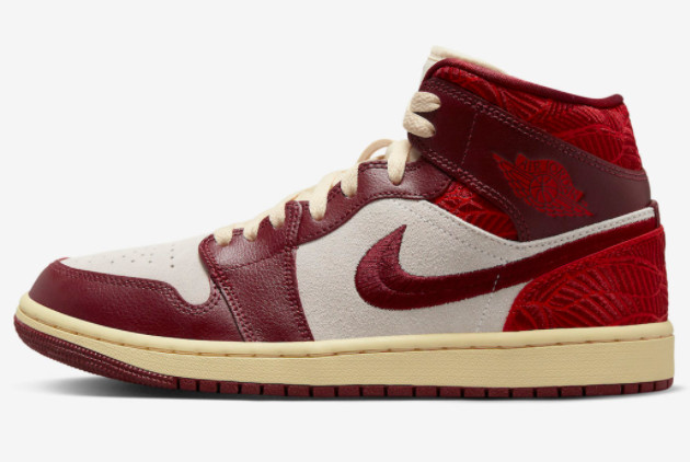 Air Jordan 1 Mid SE 'Tiki Leaf' Team Red/University Red-Sail-Muslin DZ2820-601 | Shop Now for Iconic Style