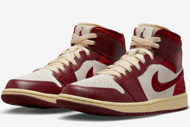 Air Jordan 1 Mid SE 'Tiki Leaf' Team Red/University Red-Sail-Muslin DZ2820-601 | Shop Now for Iconic Style
