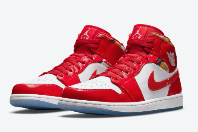 Air Jordan 1 Mid Red Patent DC7294-600 - Authentic Sneaker Collection