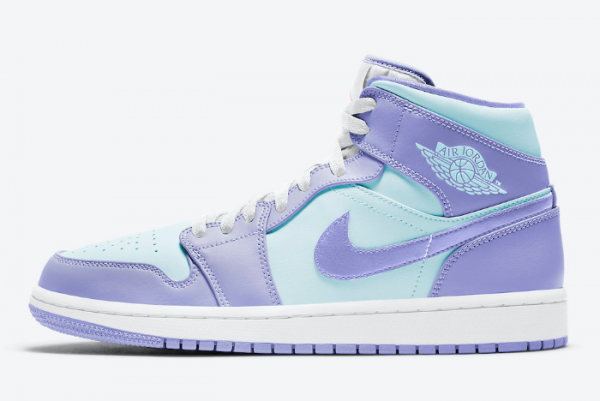 Air Jordan 1 Mid Purple Aqua White 554724-500 - Stand out in Style