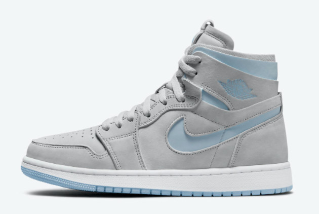 Air Jordan 1 Zoom CMFT Grey/Light Blue-White CT0979-004 - Sleek and Stylish Sneakers for Ultimate Comfort