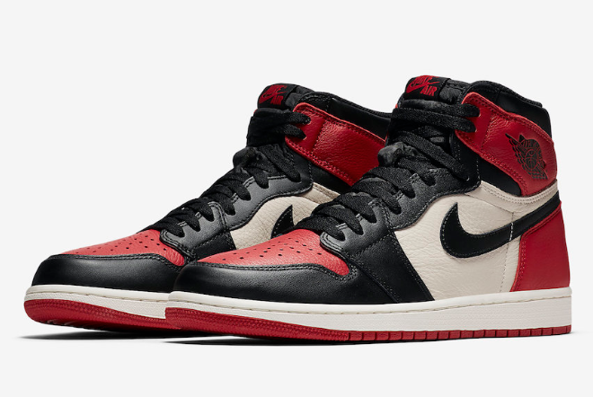 Air Jordan 1 Retro High OG 'Bred Toe' 555088-610 - Classic Style with a Touch of Boldness!