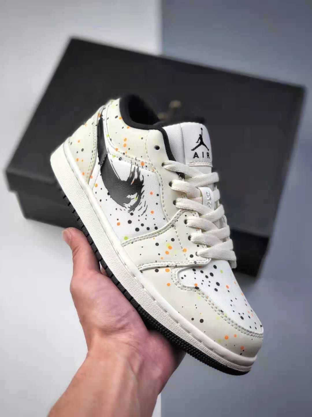 Air Jordan 1 Low 'Brushstroke Swoosh - Paint Splatter' DM3528-100 | Limited Edition Sneakers