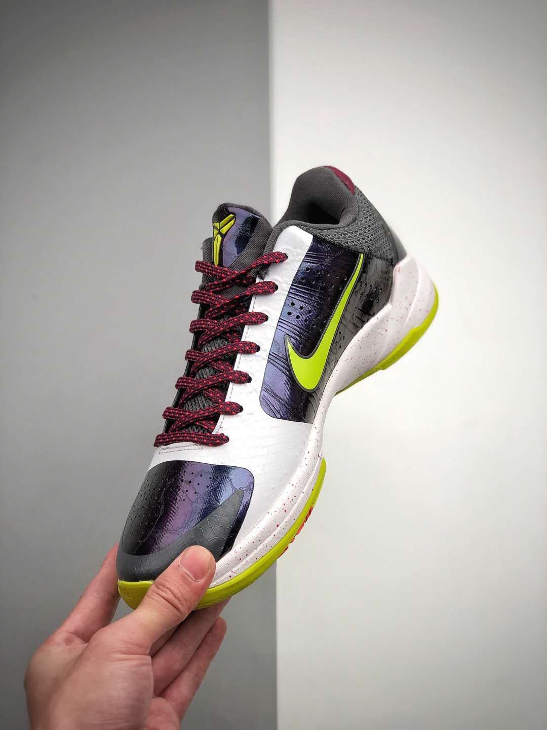 Nike Kobe 5 Protro Chaos White Cyber Dark Grey Bright Crimson CD4991-100 - Stylish and Bold Basketball Shoes