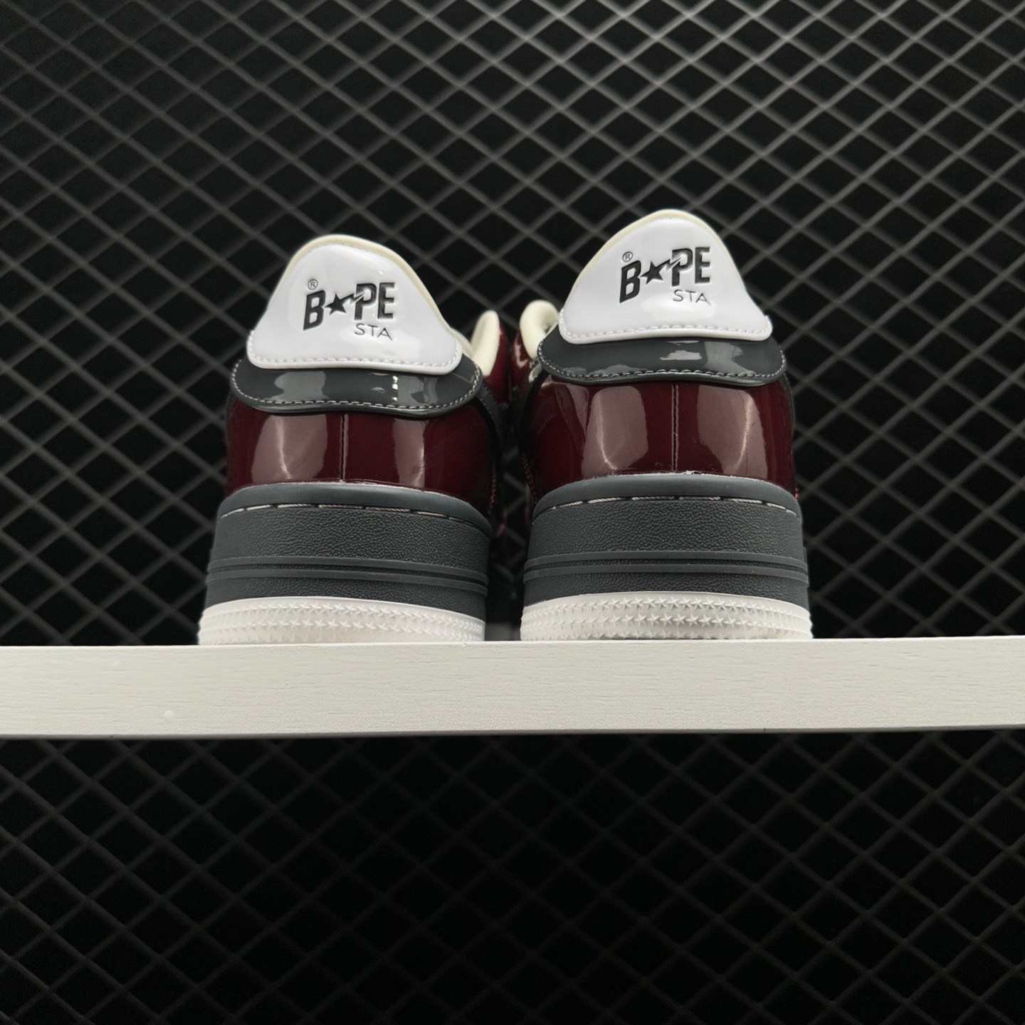 A BATHING APE Bape Sta Wine Red White Sneakers - Limited Edition