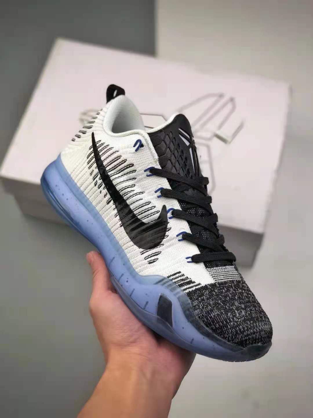 Kobe 10 Elite Low Prm Htm Shark Jaw White Black 805937-101 - Stylish and High-performance Basketball Sneakers