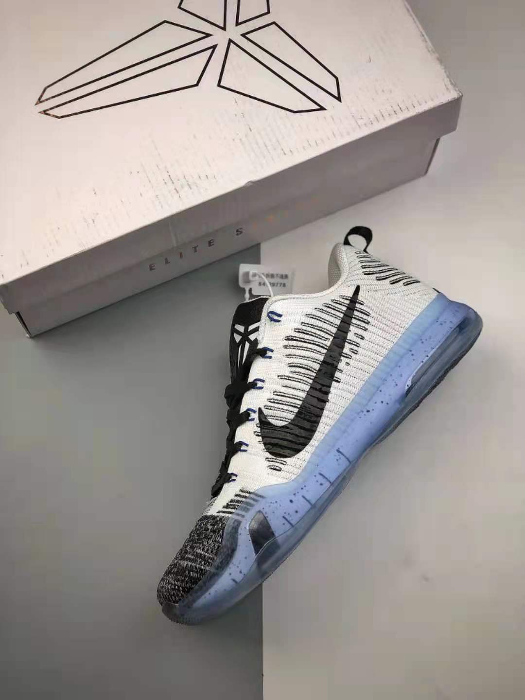Kobe 10 Elite Low Prm Htm Shark Jaw White Black 805937-101 - Stylish and High-performance Basketball Sneakers