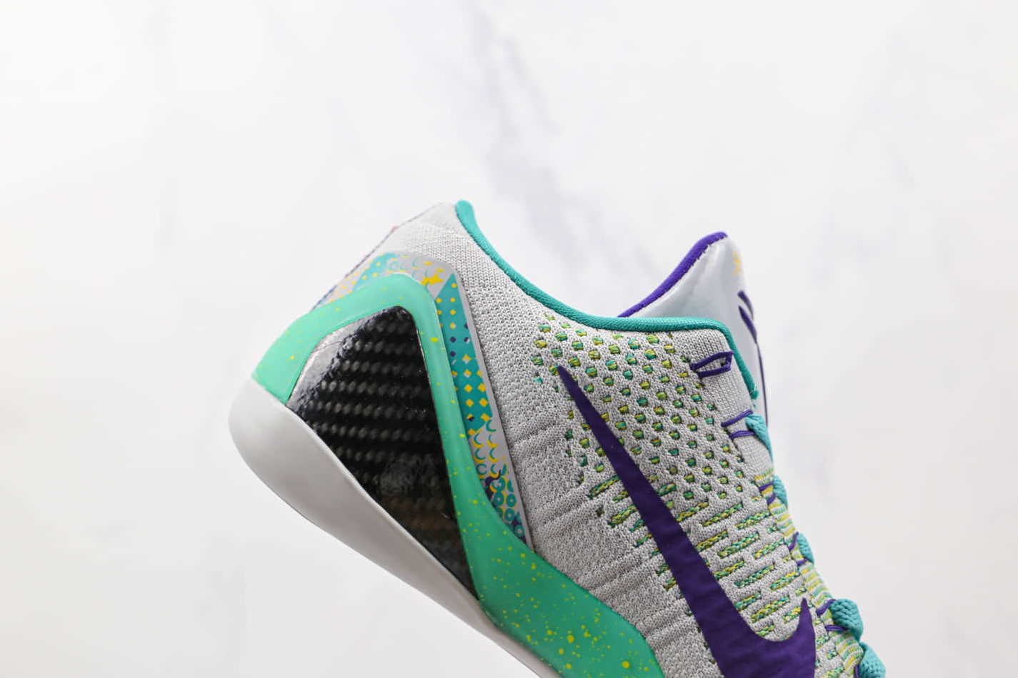 Nike Zoom Kobe 9 IX Grey Green Purple Shoes 630487-005 | Superior Performance and Style for Basketball Enthusiasts