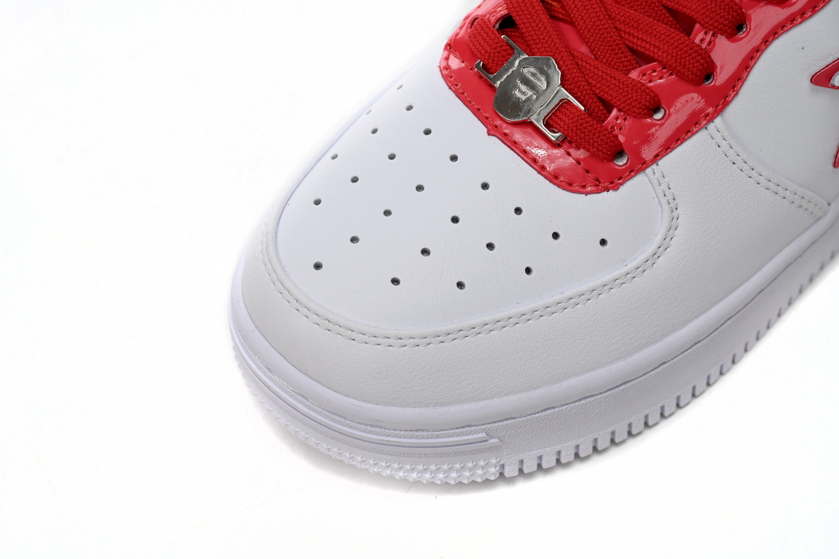 A Bathing Ape Bape Sta Leather Low 'Red' Shoes - Limited Edition!