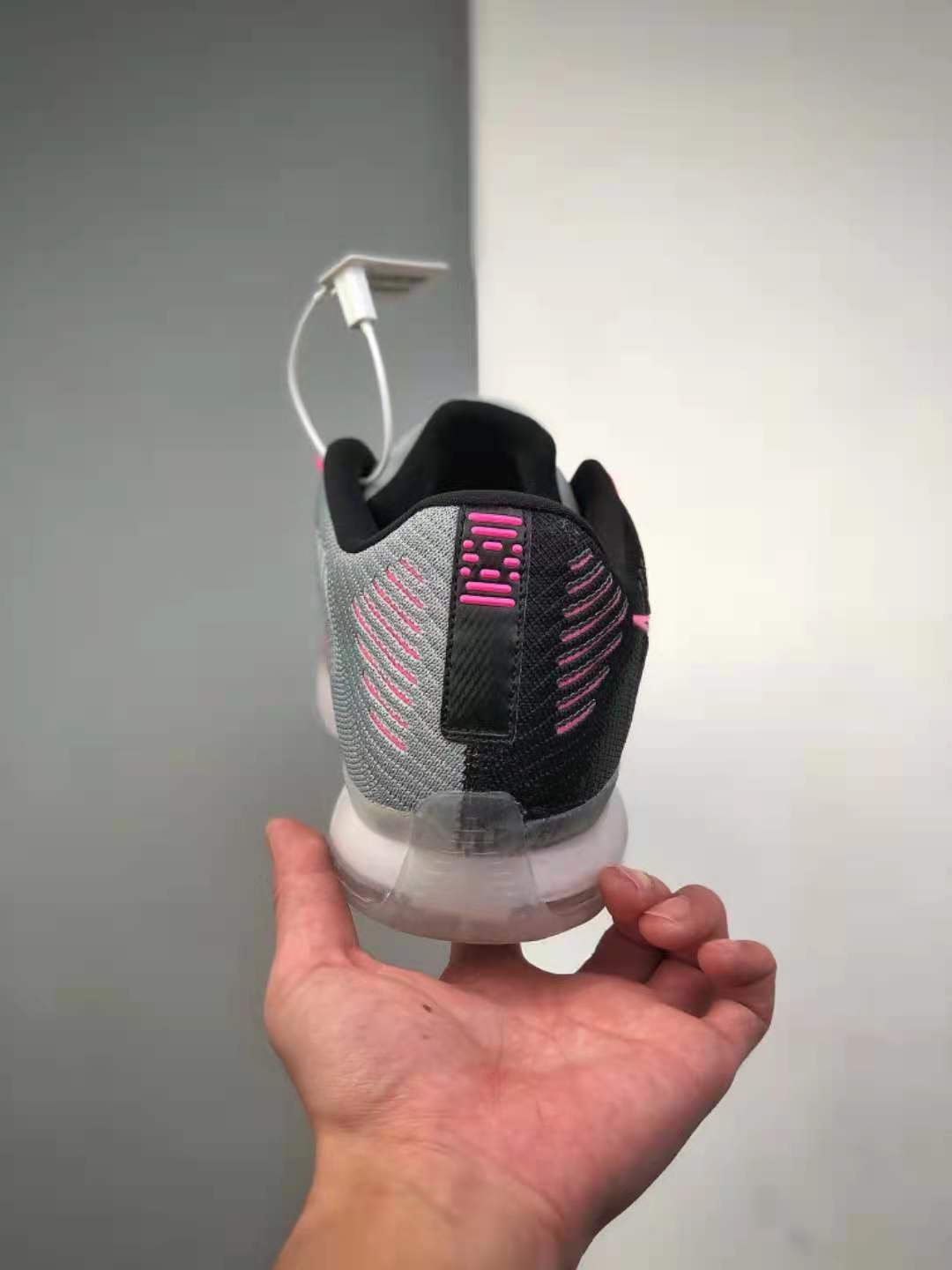 Nike Kobe X Elite Low Mambacurial Black Wolf Grey Flash Pink Basketball Shoes 747212 010