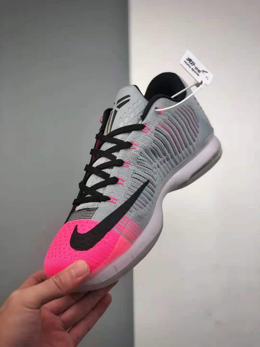 Nike Kobe X Elite Low Mambacurial Black Wolf Grey Flash Pink Basketball Shoes 747212 010