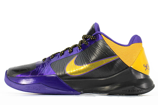 Nike Zoom Kobe 5 X Lakers Black/De Purple 386430-071 - Shop Now for Premium Kobe Sneakers!