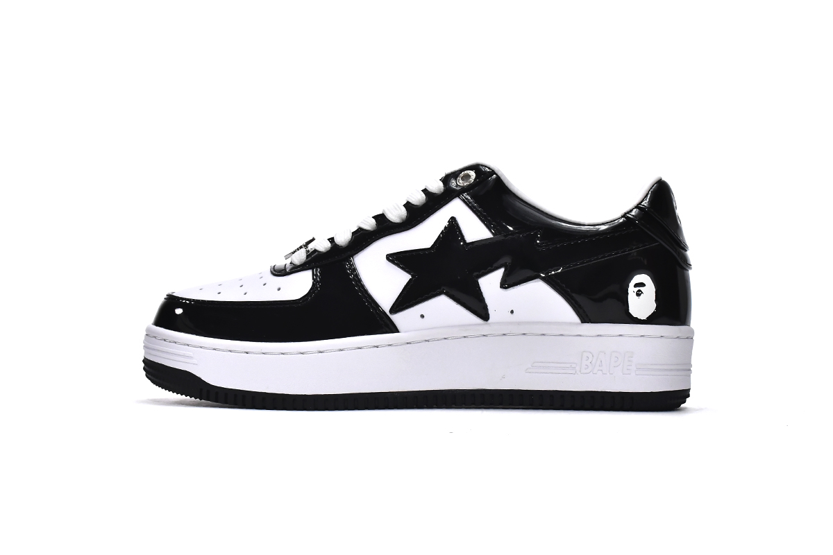 A Bathing Ape Bape Sta Low Black White 1H70-191-001 | Stylish and Iconic Footwear