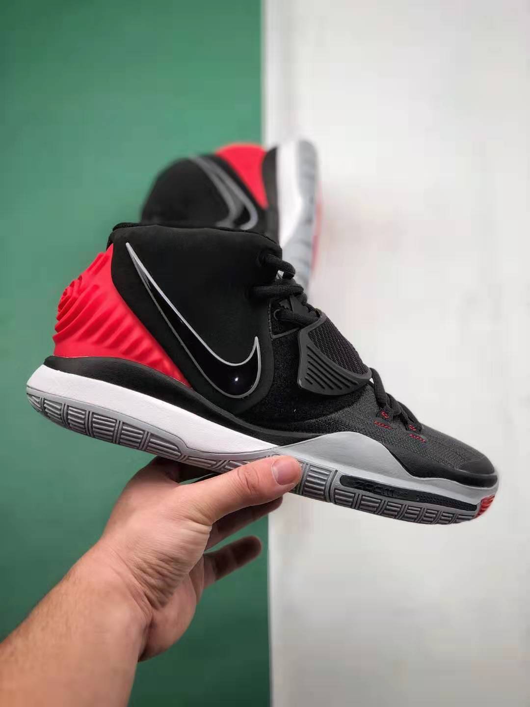 Nike Kyrie 6 EP Bred Black University Red White BQ4631 002 - Premium Basketball Sneakers