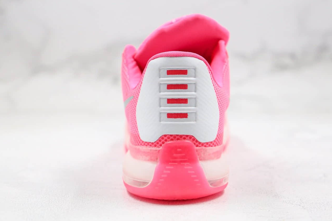 Nike Kobe 10 Think Pink Silver White Mens Basketball Shoes - 745334-116