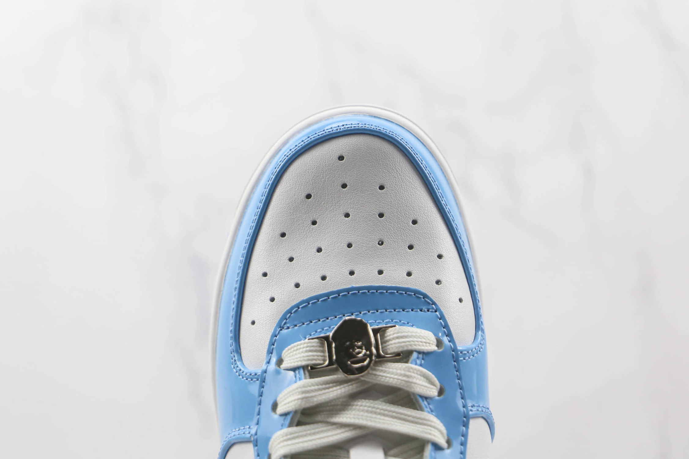 A Bathing Ape Sta Leather Low 'Blue White' - Trendy and Stylish Footwear