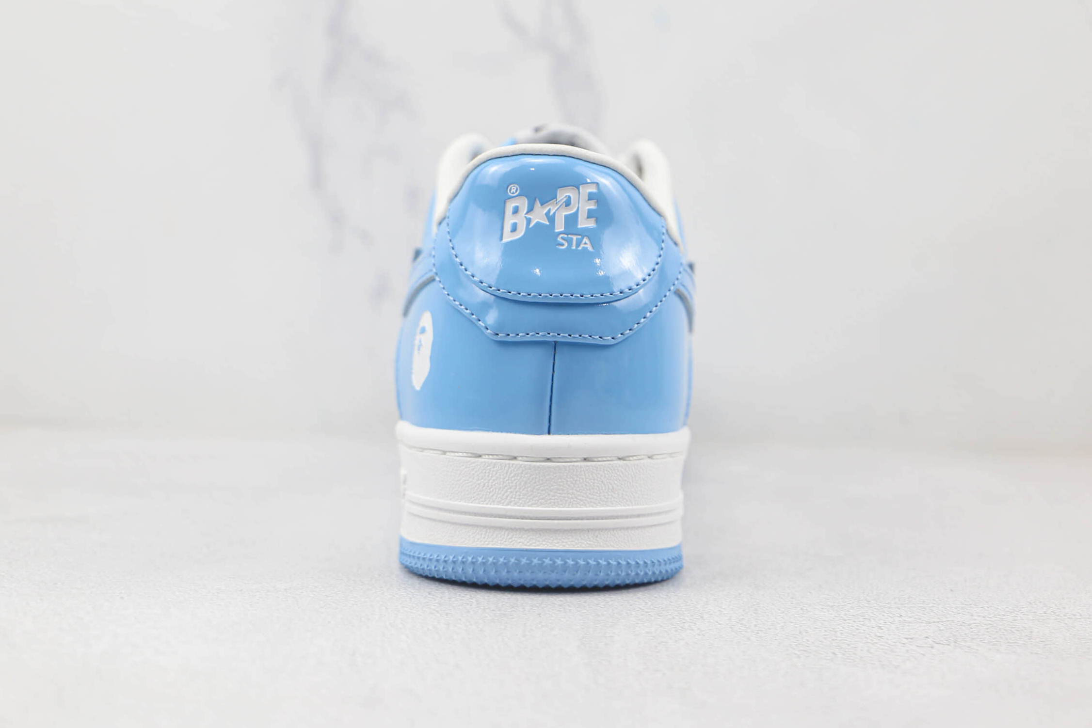 A Bathing Ape Sta Leather Low 'Blue White' - Trendy and Stylish Footwear
