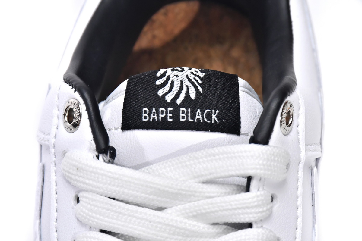 A Bathing Ape Bape Sta Black White Silver Sneakers 1H70-191-022