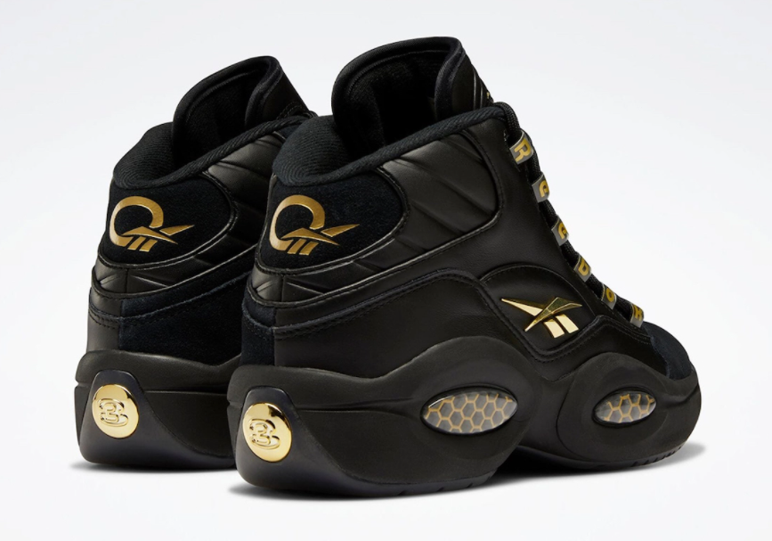 Reebok Question Mid Lux Black Gold Sneakers H01308 | Premium Quality