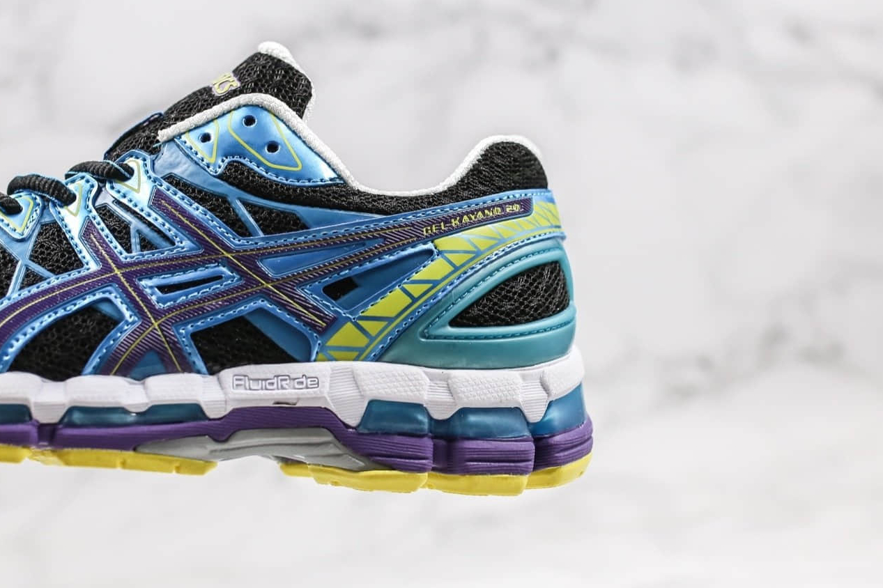 Asics Gel-Kayano 20 Black Blue Purple Running Shoes | Ultimate Support & Style