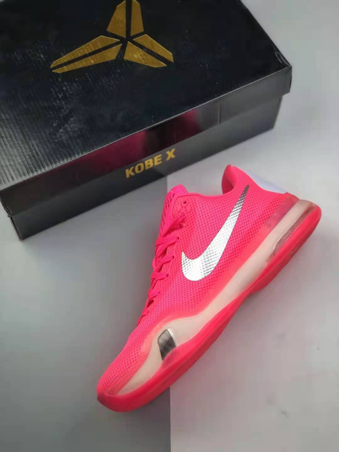 Nike Kobe 10 Think Pink Silver White Men's Basketball Shoes - 745334-116