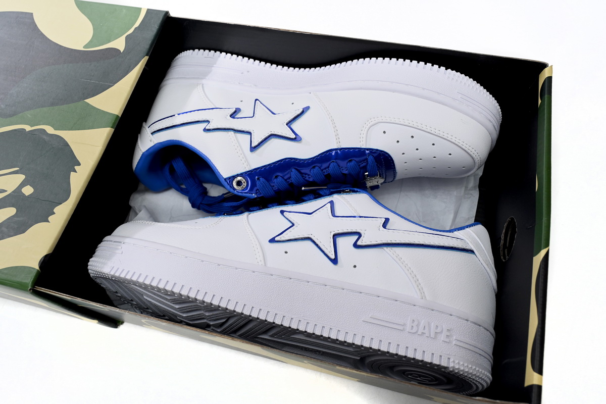 A Bathing Ape Bape Sta Patent Leather White Blue 1J30-191-017 | Stylish and Trendy Sneakers