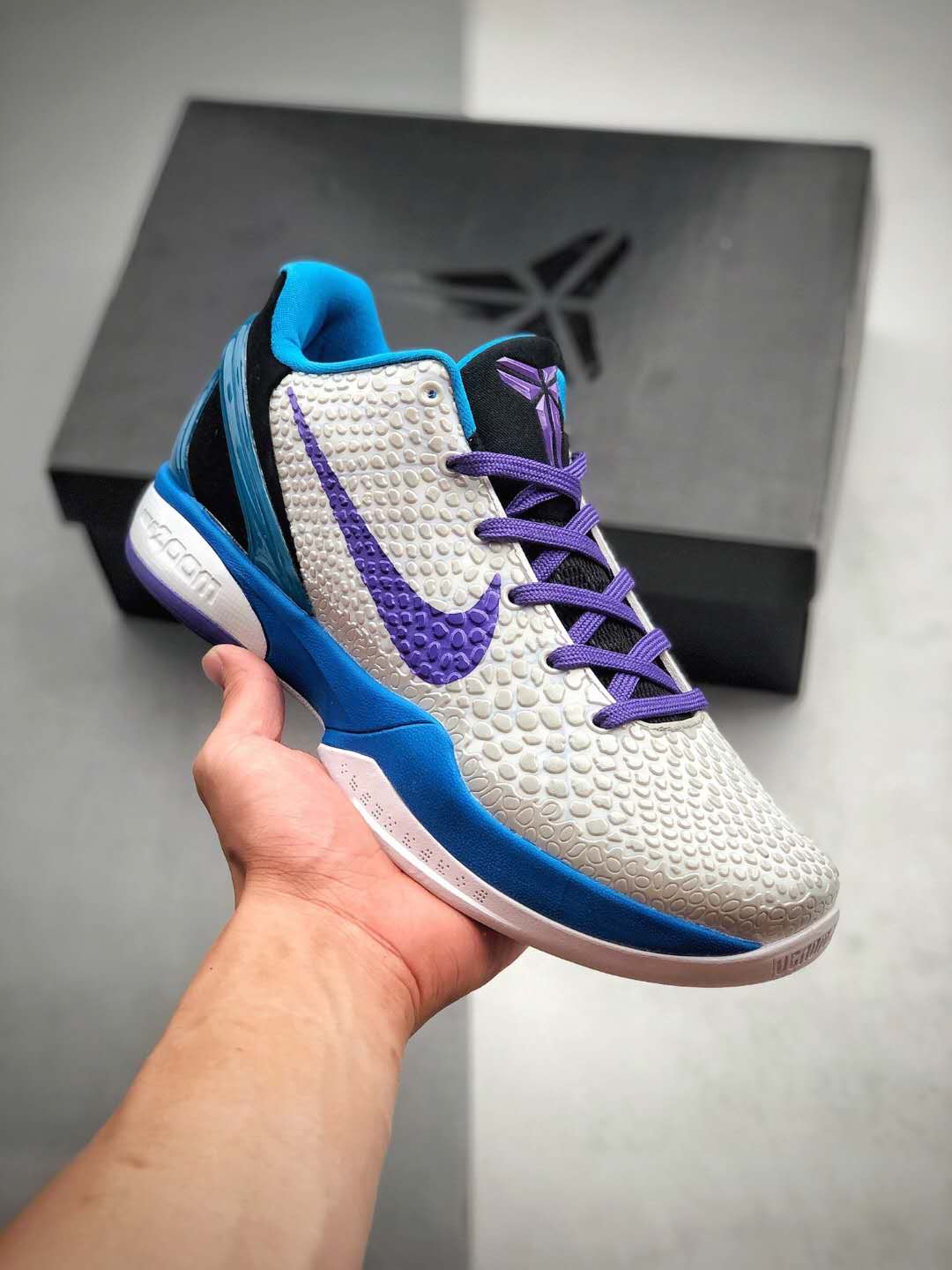 Nike Zoom Kobe 6 White Blue Purple Basketball Shoes - CW2190-102