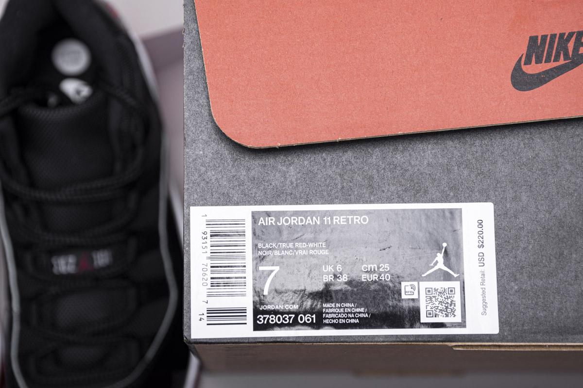 Air Jordan 11 Retro 'Bred' 2019 378037-061 - Shop the Iconic Sneaker Now