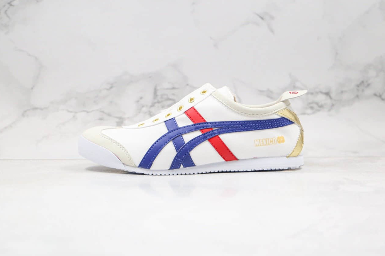 Onitsuka Tiger Mexico 66 Blue Red Metallic Gold - D507L-0152 | Authentic Sneakers Online