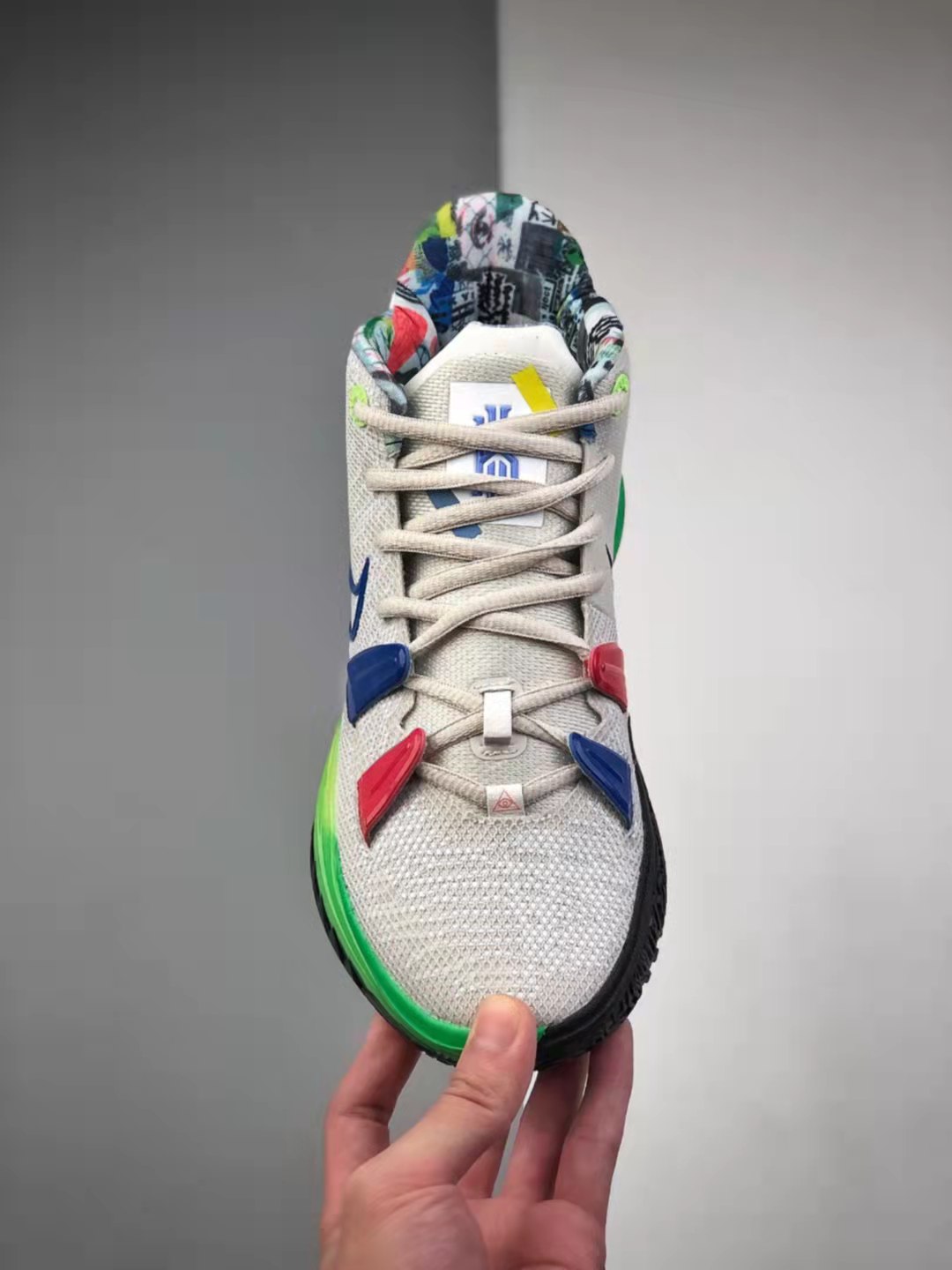 Nike Zoom Kyrie 7 Visions: Light Bone/White/Light Green/Game Sapphire DC9121-001 Nike Zoom Kyrie 7 Visions: Light Bone/White/Light Green/Game Sapphire DC9121-001