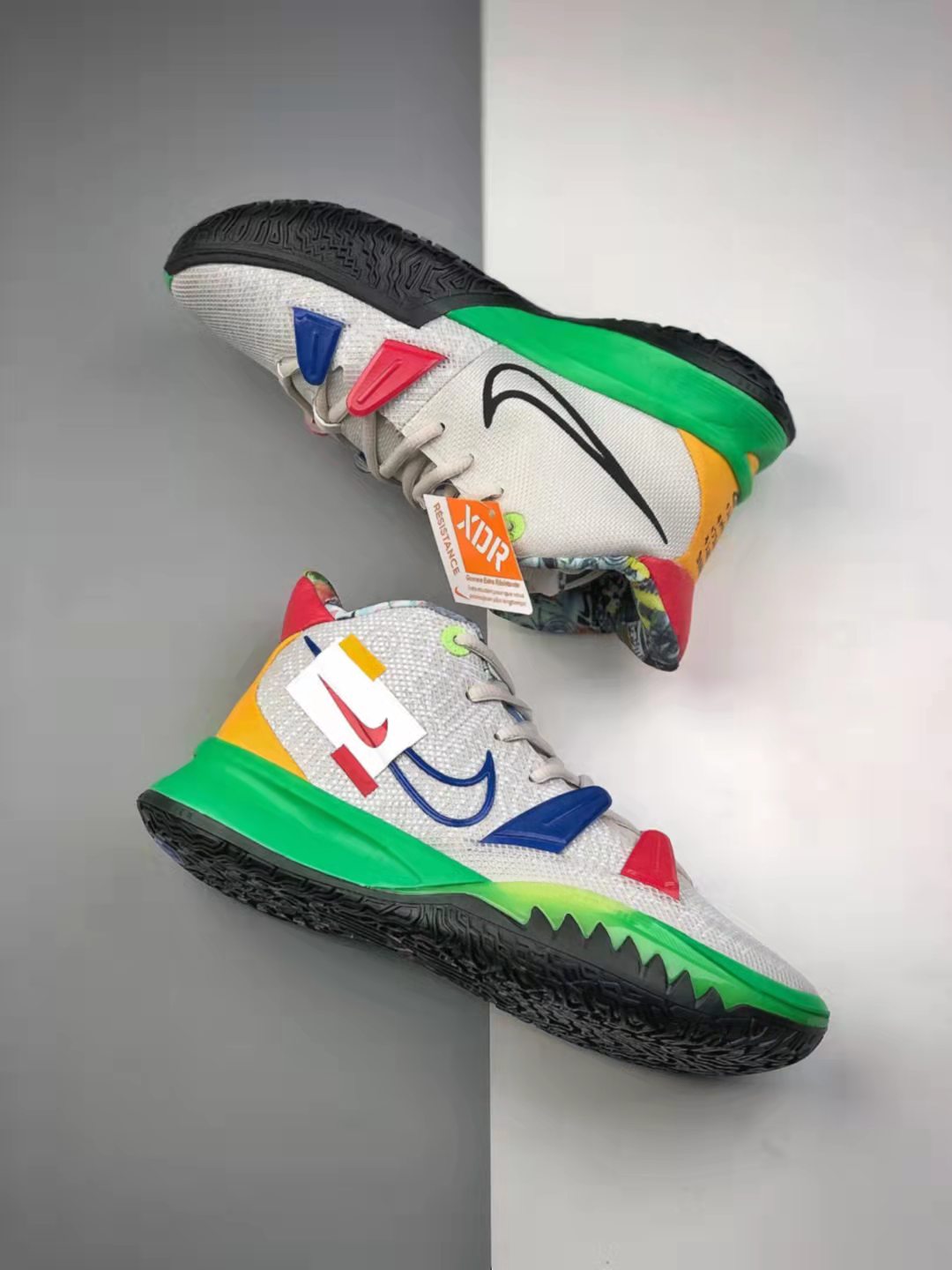 Nike Zoom Kyrie 7 Visions: Light Bone/White/Light Green/Game Sapphire DC9121-001 Nike Zoom Kyrie 7 Visions: Light Bone/White/Light Green/Game Sapphire DC9121-001