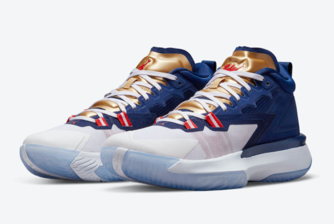 Jordan Zion 1 'USA' Blue Void/White-Metallic Gold-University Red DA3130-401 Jordan Zion 1 'USA' Blue Void/White-Metallic Gold-University Red DA3130-401