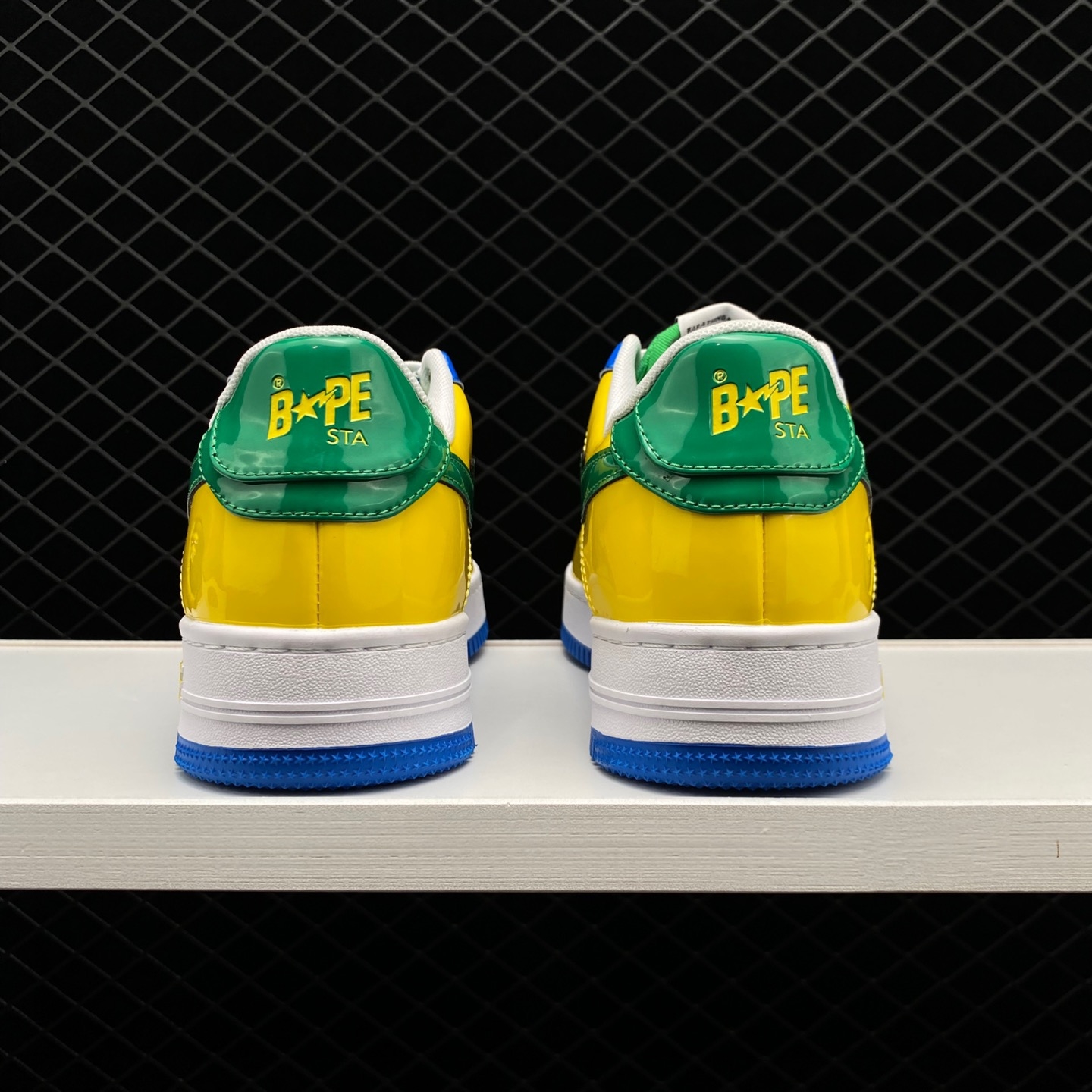 A Bathing Ape Bape Sta Blue Yellow Green White - Trendy and Bold Sneakers