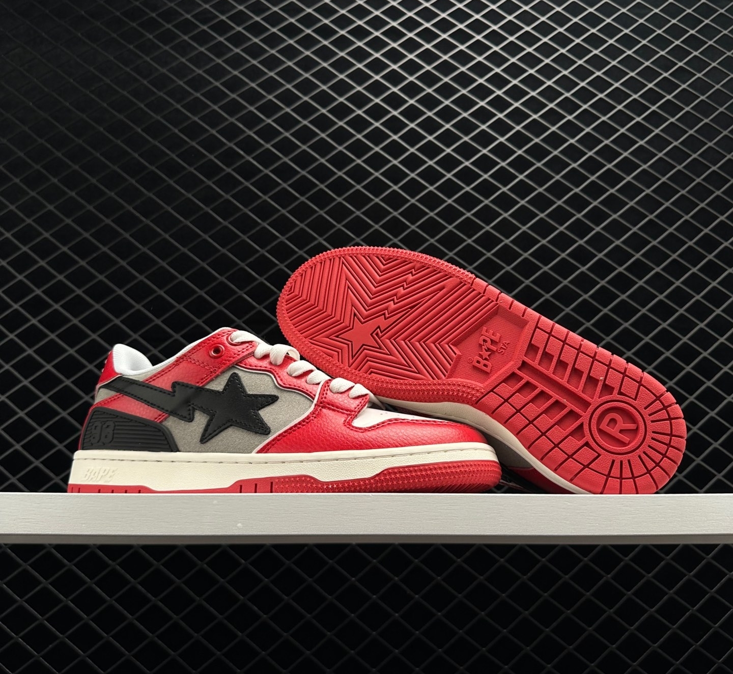 A Bathing Ape Bape SK8 Sta Red Grey 1I80191010 RED: Premium Urban Sneakers for Modern Style