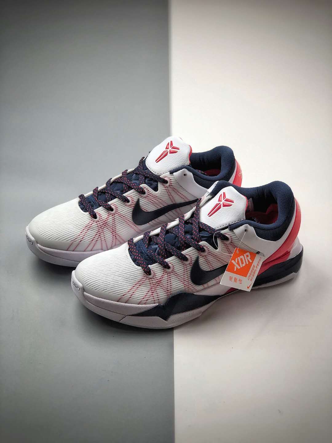 Nike Zoom Kobe 7 System Olympic White Obsidian University Red Pure Platinum 488371-102 - Get the Ultimate Olympic Style!