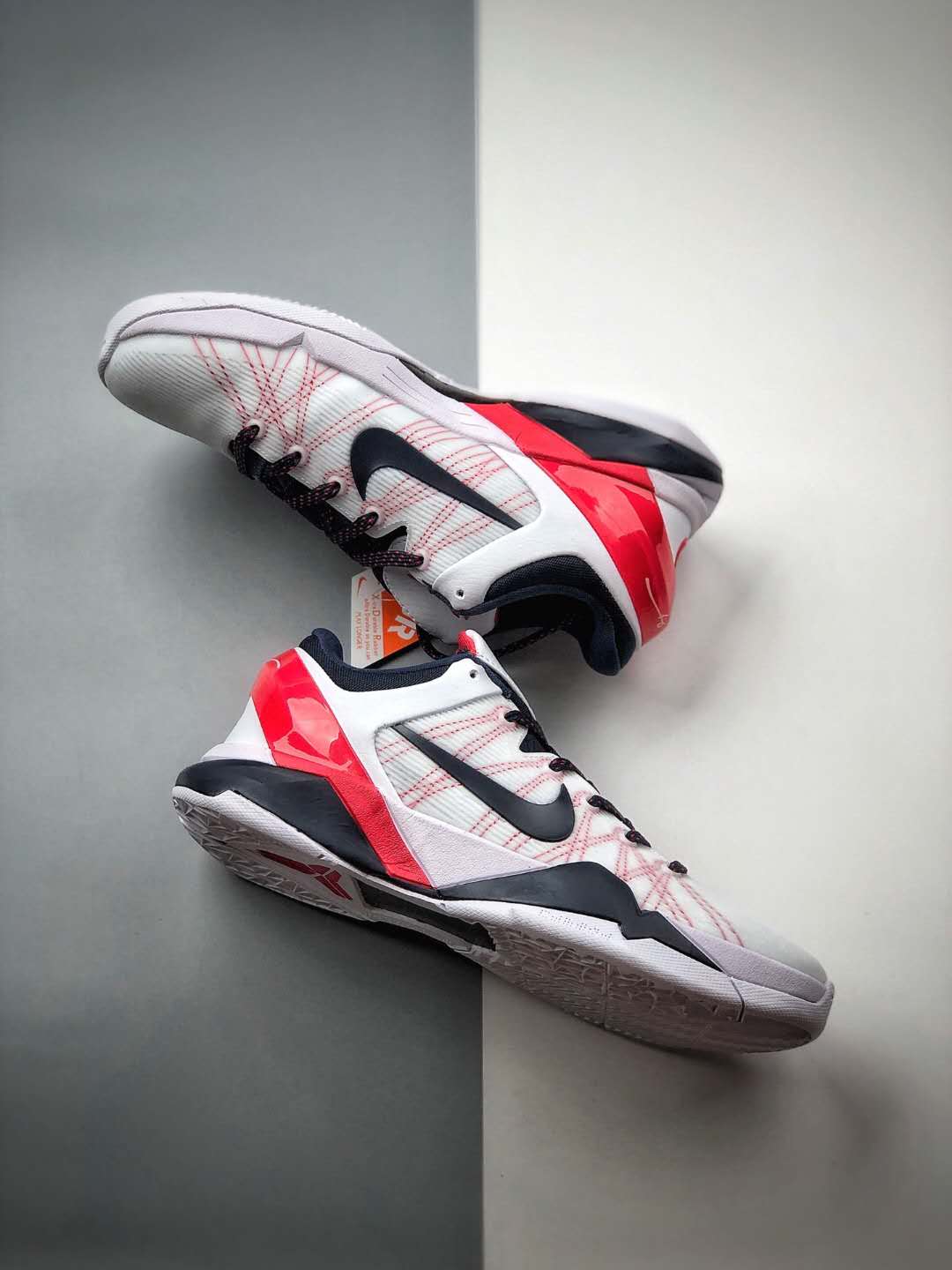 Nike Zoom Kobe 7 System Olympic White Obsidian University Red Pure Platinum 488371-102 - Get the Ultimate Olympic Style!