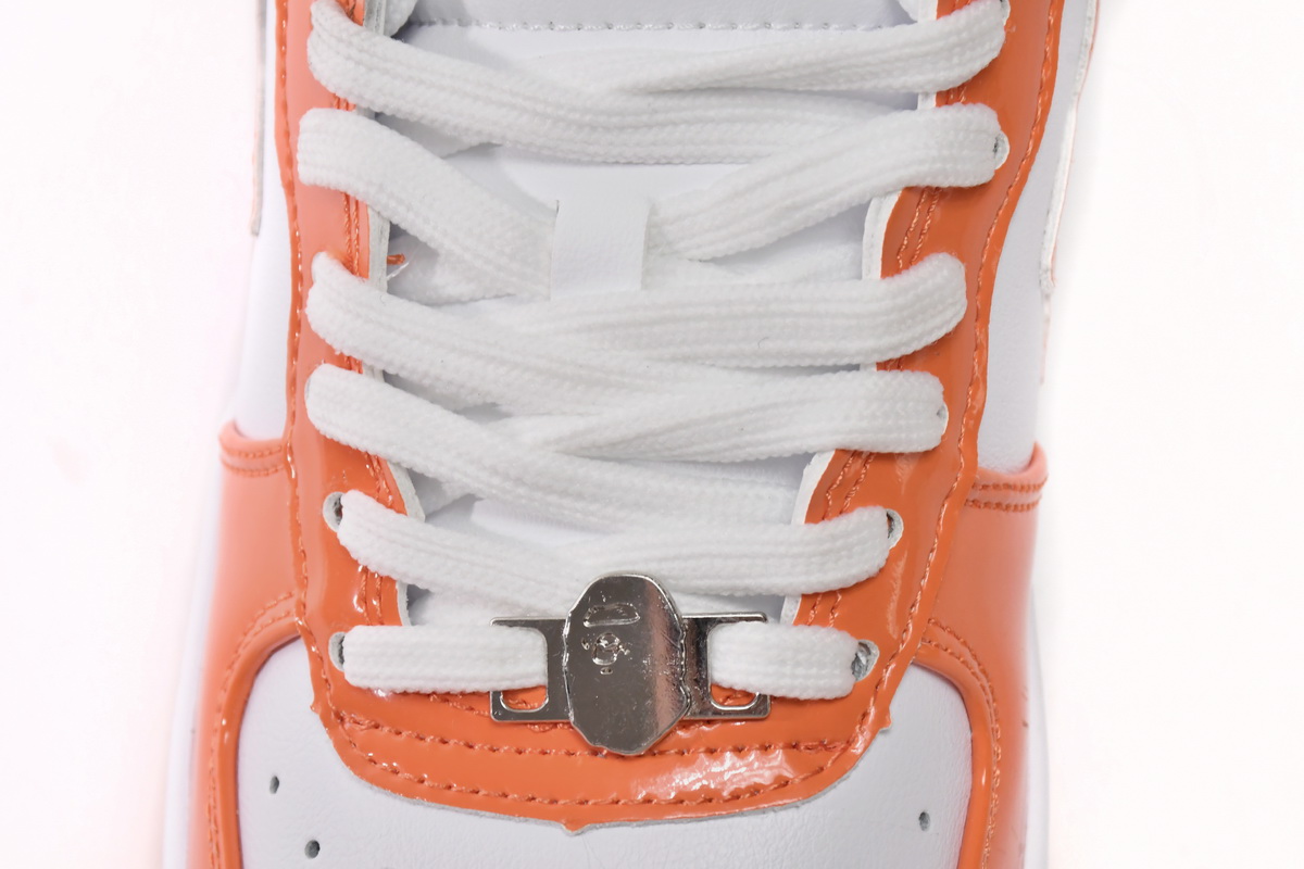 A Bathing Ape Bape Sta Low White Orange 1H70-191-001: Stylish and Trendy Sneakers for Men