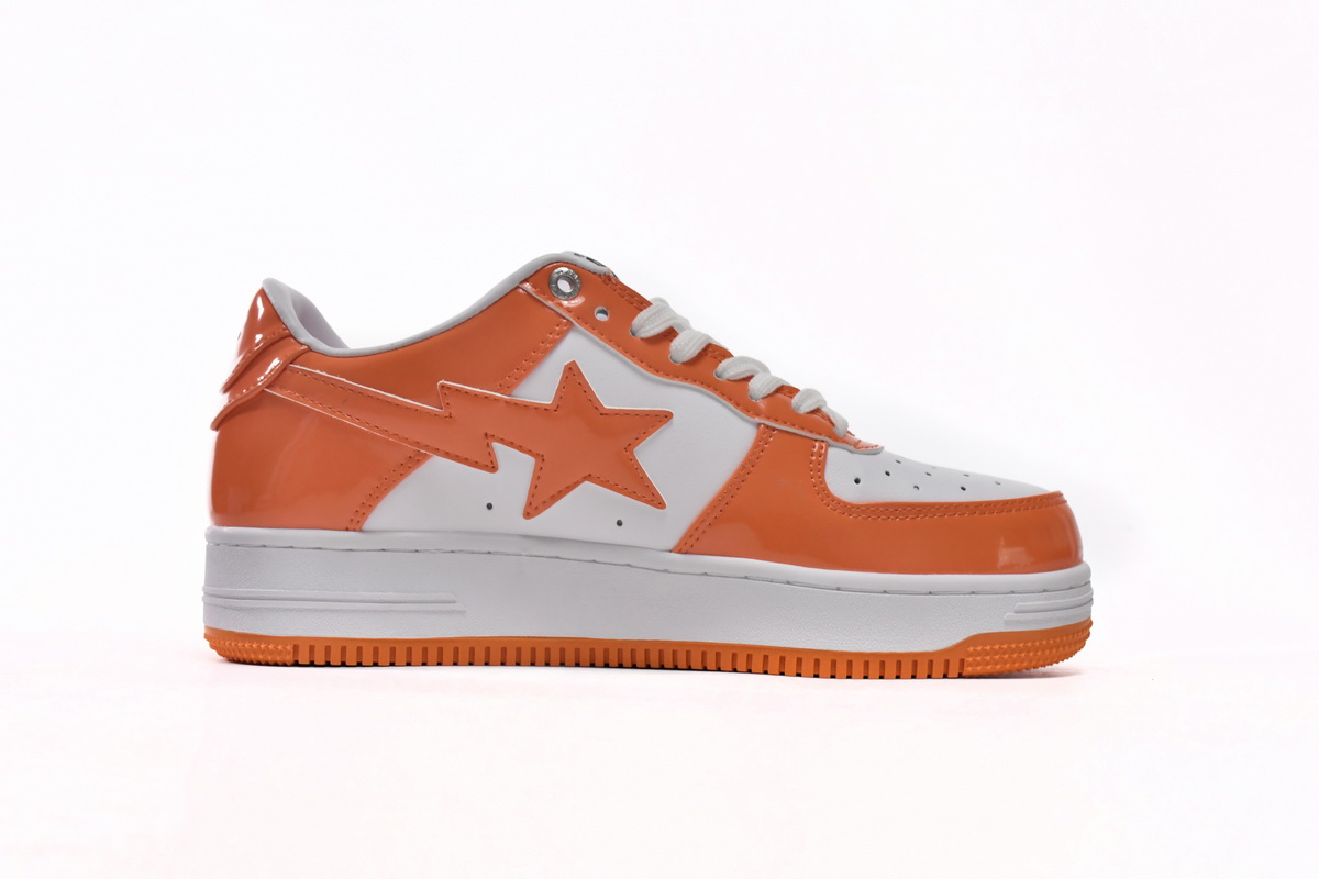 A Bathing Ape Bape Sta Low White Orange 1H70-191-001: Stylish and Trendy Sneakers for Men