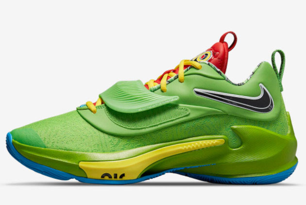 UNO x Nike Zoom Freak 3 Green/Yellow-Red DC9364-300: Bold and Stylish Basketball Sneakers