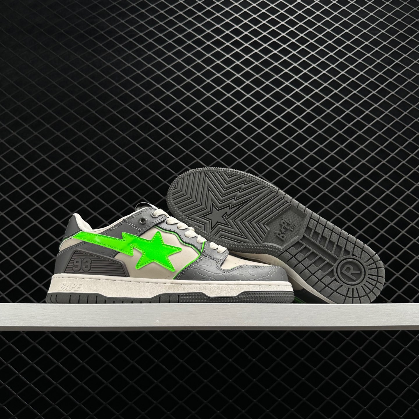 A Bathing Ape Bape SK8 Sta Grey Green: Trendy Sneakers for Style Enthusiasts