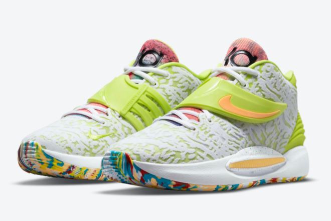 Nike KD 14 White/Lime Green-Multi-Color CZ0170-101 | Shop Online Now