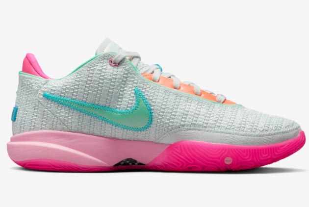 Nike LeBron 20 'Barely Green' Sneakers - Multicolor & Soft Pink | DJ5423-300
